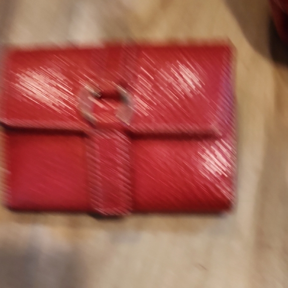 kate spade Red Pebbled Leather Bag with Matching Wallet Set - Picture 6 of 7